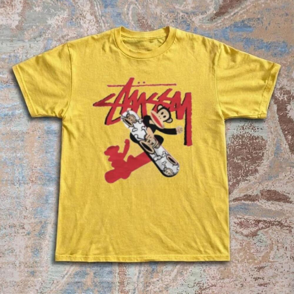 Stussy Paul Frank Yellow Graphic Tee